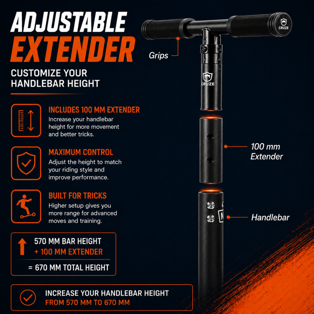 Cruze Pro Trampolin Løbehjul - Adjustable Extender