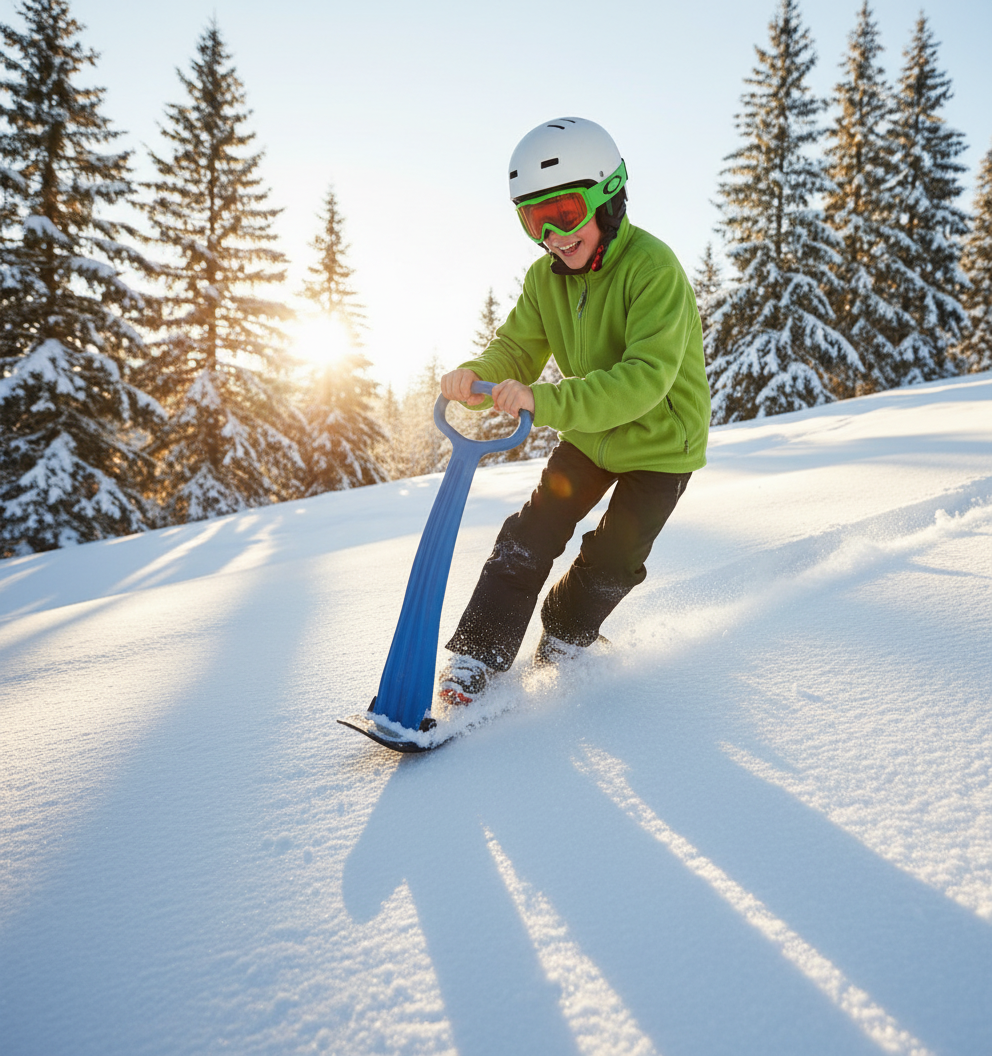 Snowboard kælk med håndtag – Blå