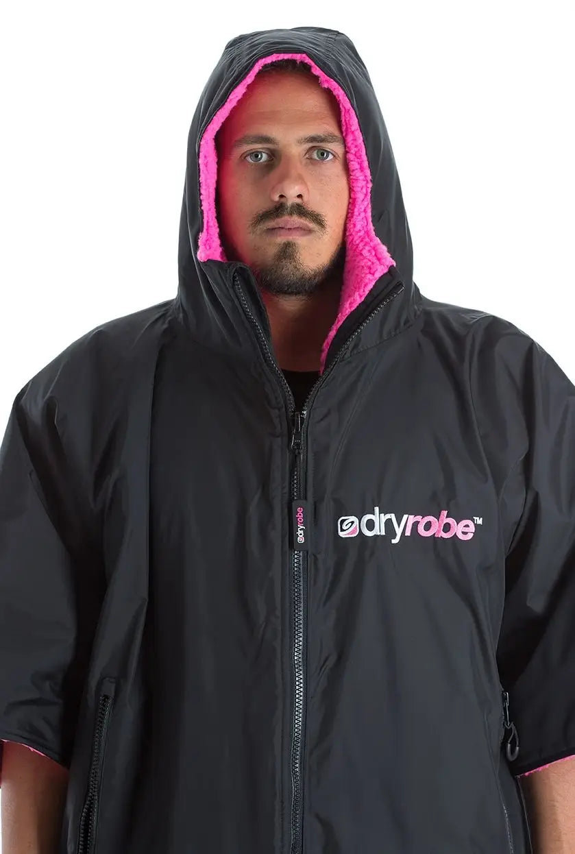 dryrobe Advance Kortärmad V3 - Liten - Svart/Rosa