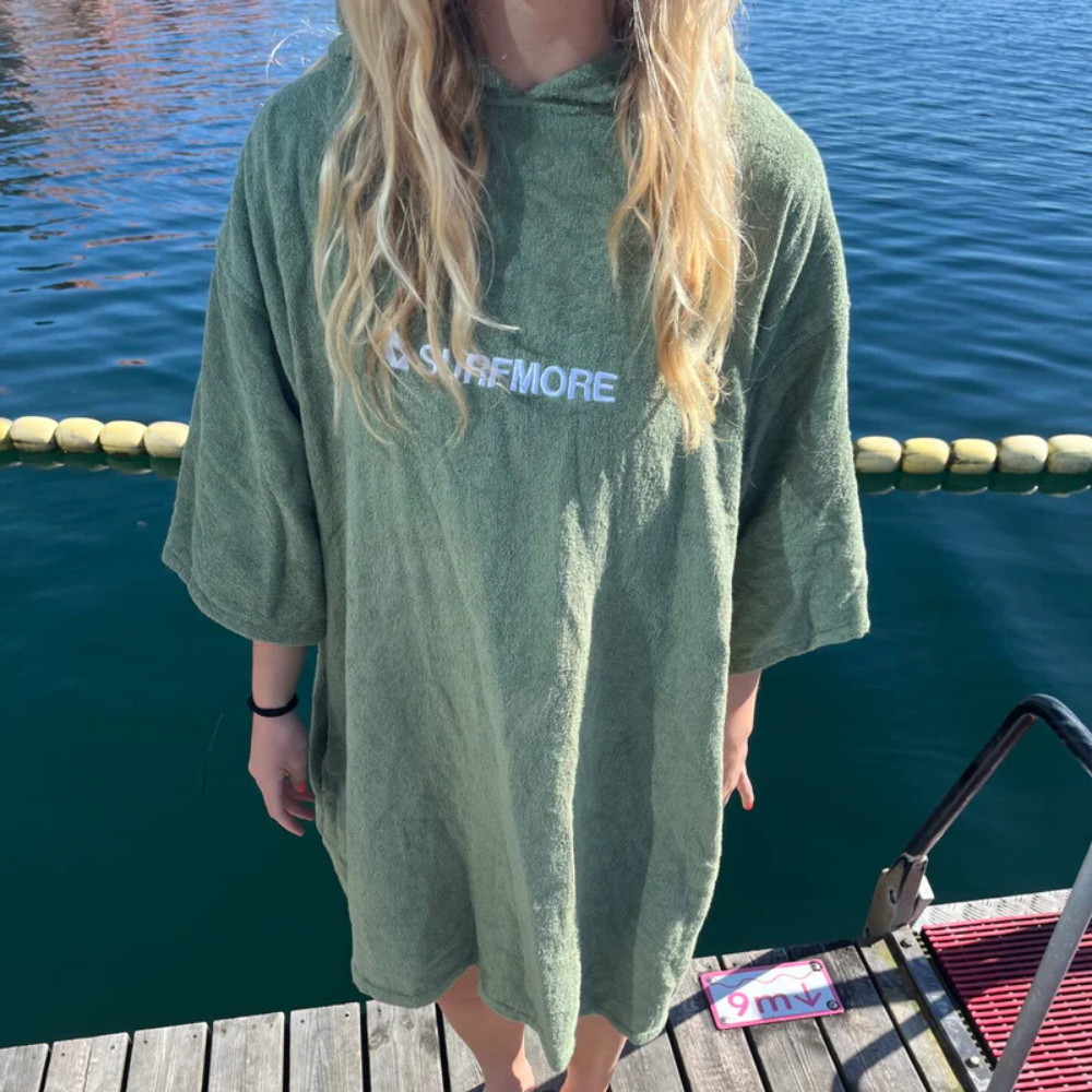 SURFMORE Ocean badeponcho til voksne - Bomuld - Seagreen