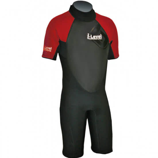 Base I-Level Shorty Våtdräkt (2/2 mm) Flatlock - Svart/Röd