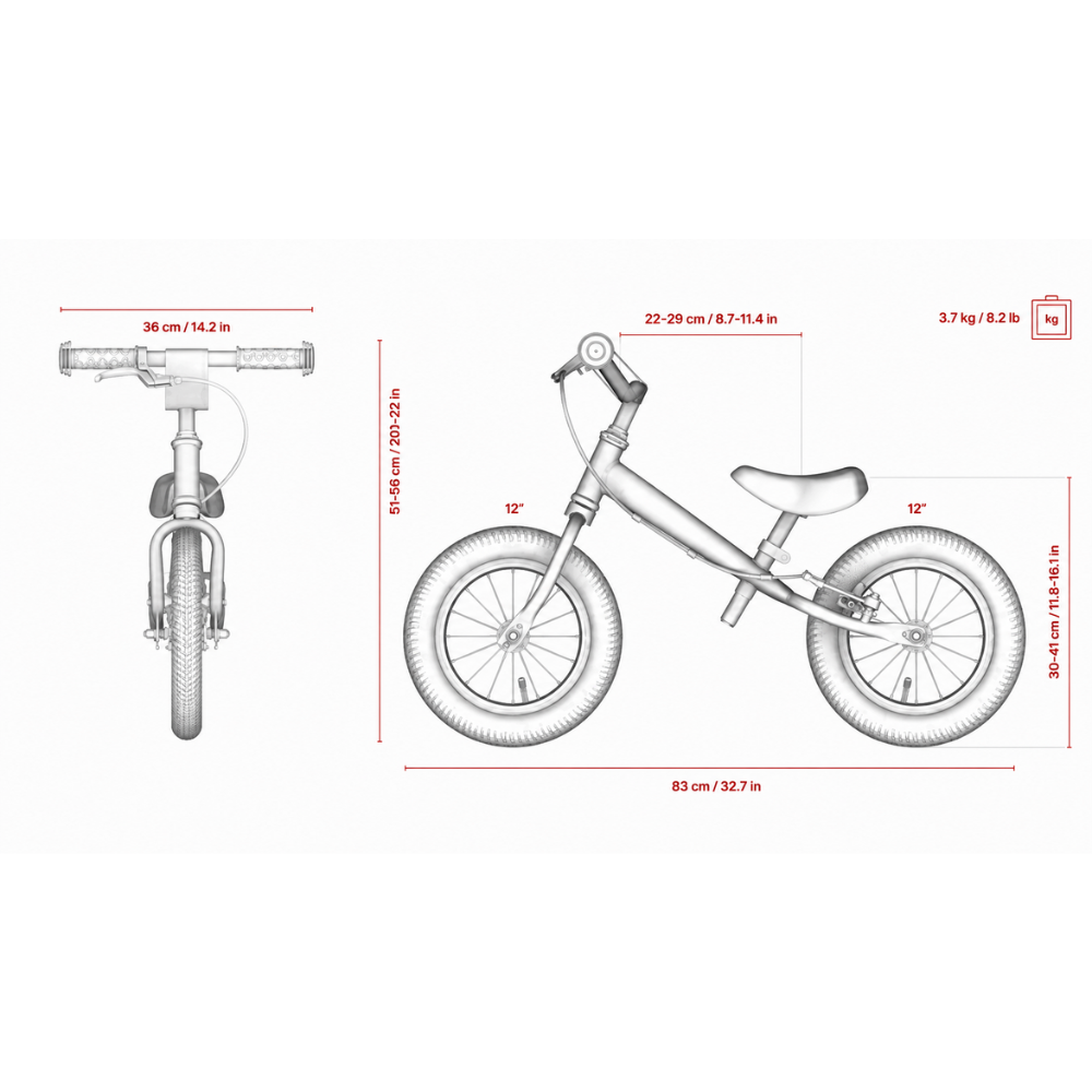 Yedoo Tootoo Balancecykel - Lime dimensioner