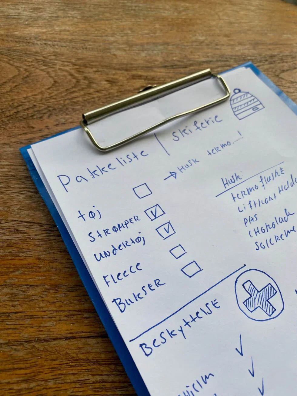 Pakkeliste til skiferien - Komplet liste med alt du skal bruge!