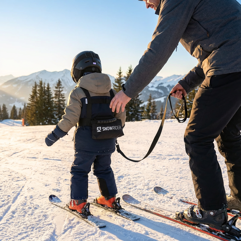 SnowRider Buddy Skisele til børn set i sneen