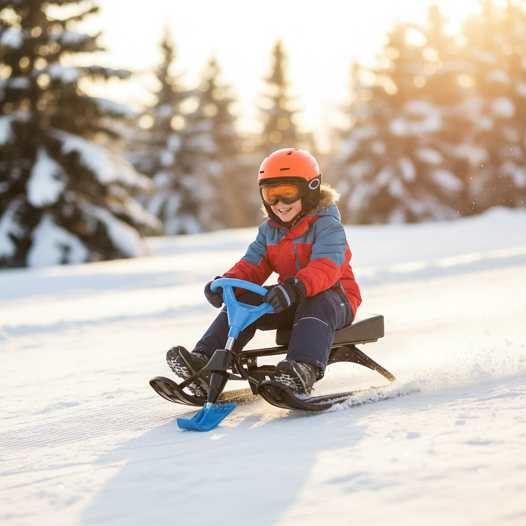 SnowRider Snowracer skoter med ratt - Blå