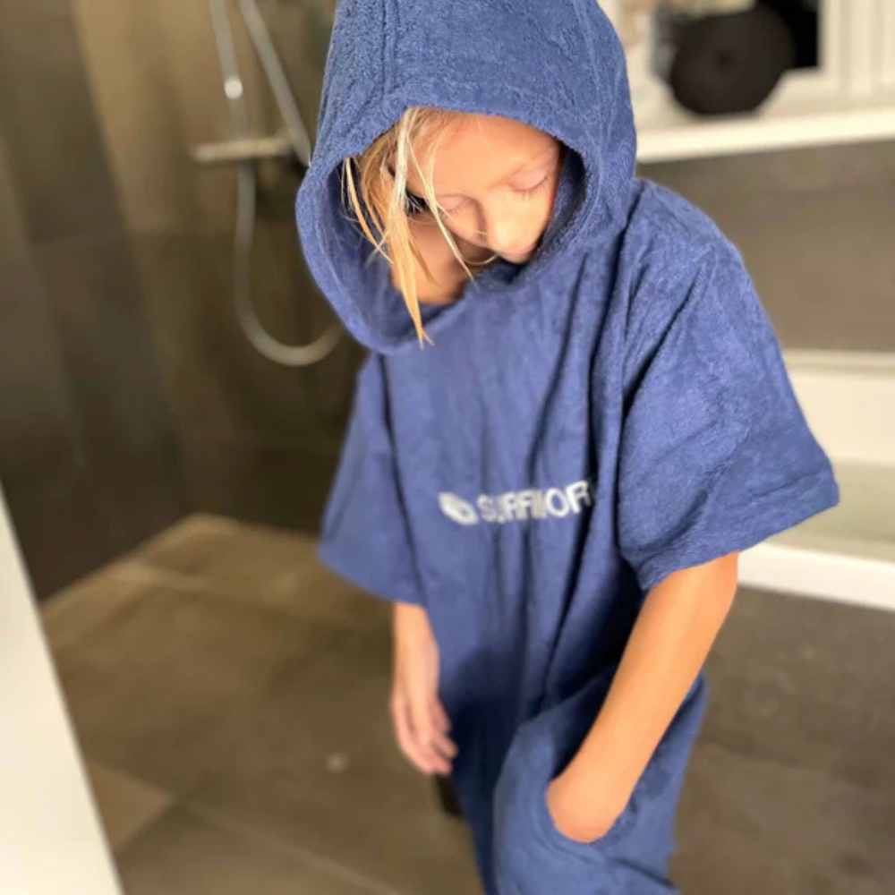 SURFMORE Kids badeponcho til børn - Navy