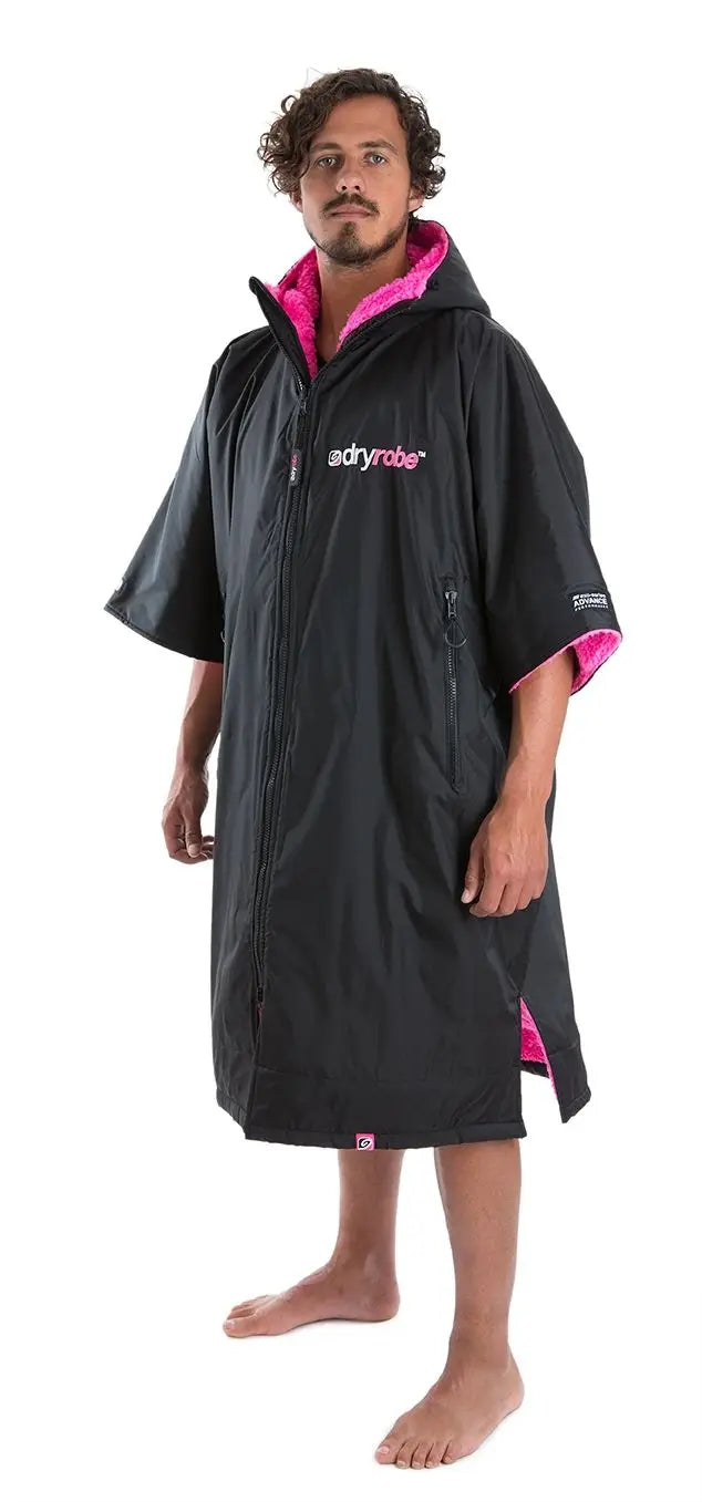 dryrobe Advance Kortärmad V3 - Liten - Svart/Rosa