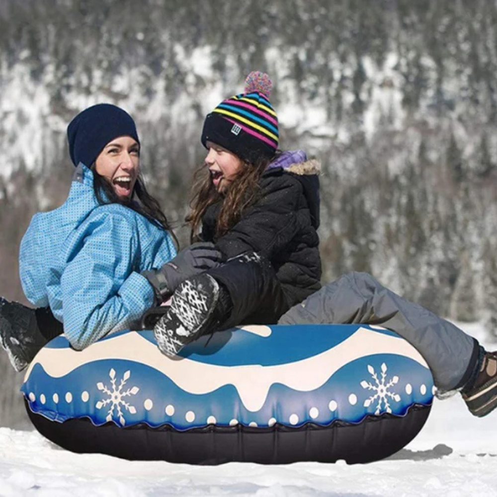 Snow Tube Oppustelig 100 cm - Blå m/ mønster