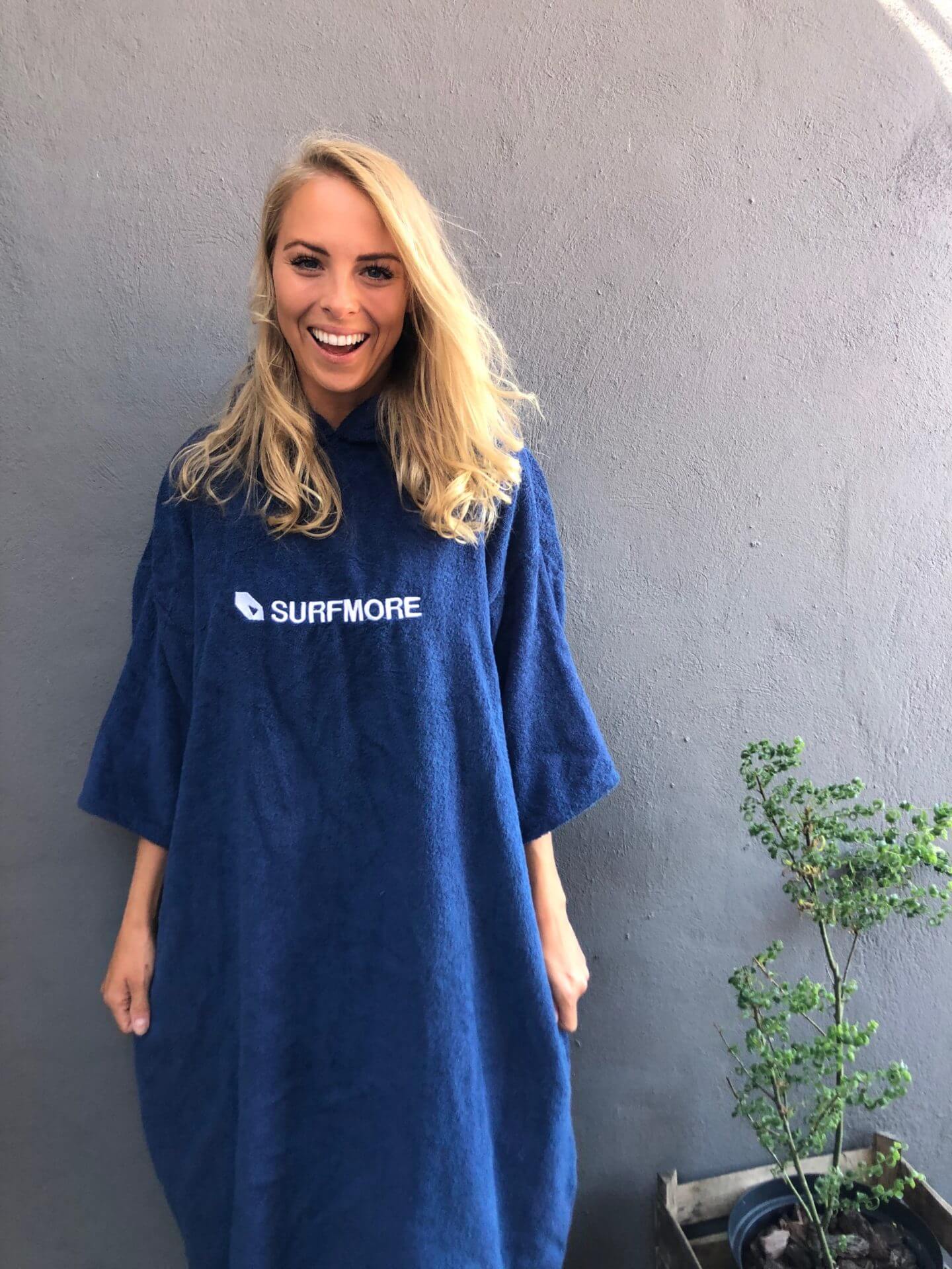 SURFMORE badeponcho til voksne - Bomuld - Navy