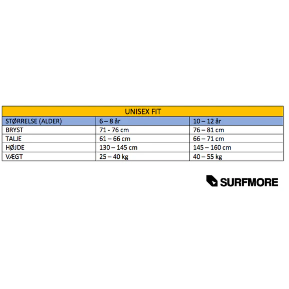 Størrelsesguide svømmevest