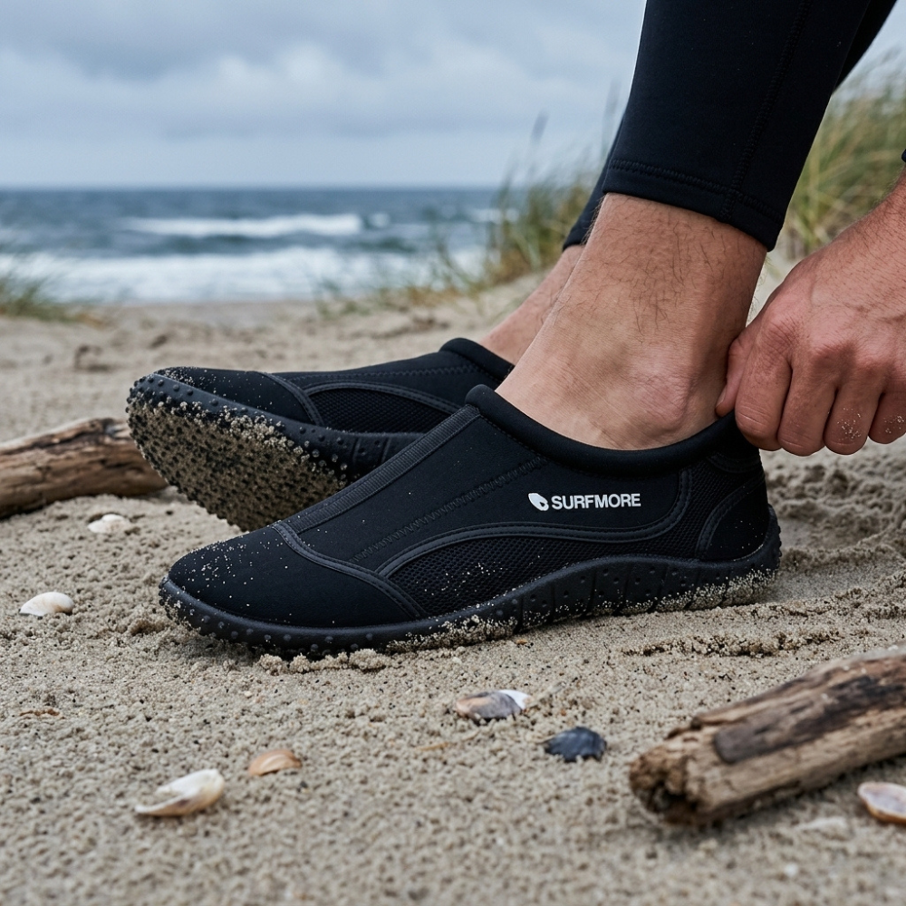 SURFMORE Neopren Badesko 2 mm på stranden