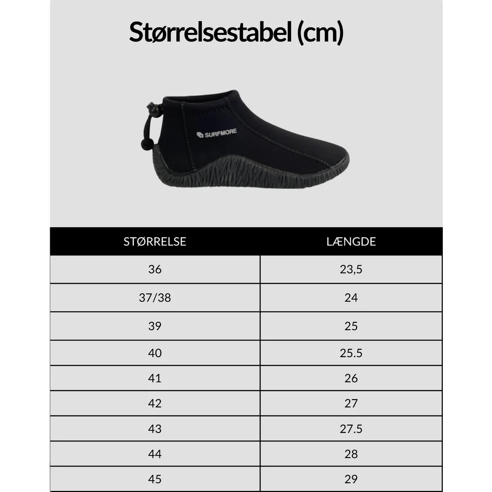 SURFMORE Neopren Sko (3 mm) - Sort