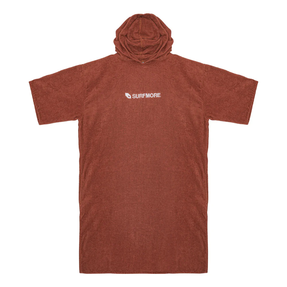 SURFMORE Ocean badeponcho til voksne - Bomuld - Brick