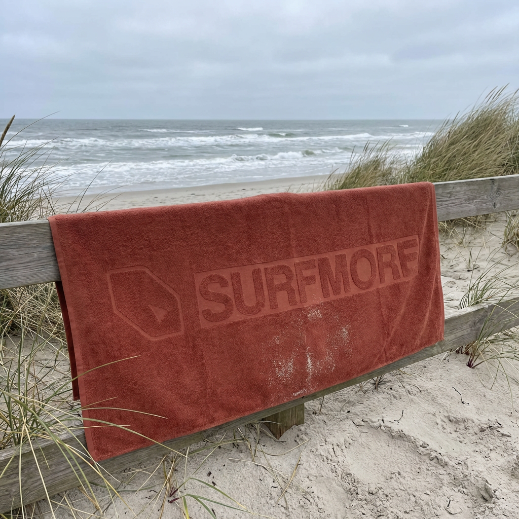 SURFMORE Ocean Håndklæde i Brick på stranden